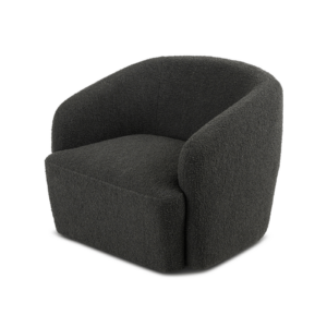 Elowen Curved Swivel Armchair – Boucle Fabric