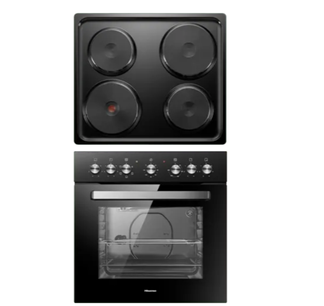 Hisense - 600mm Under-counter Oven & Hob Set-Black - H60BISPB