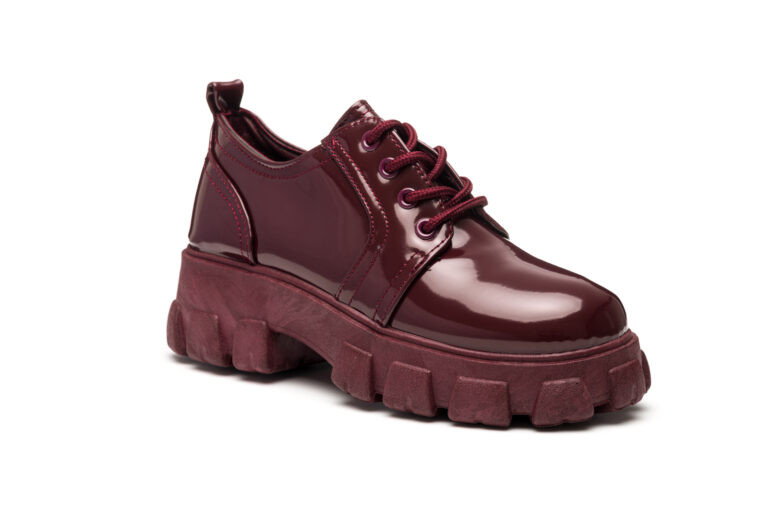 TTP Ladies Fashion High Gloss Platform Lace-up Sneakers XB1605