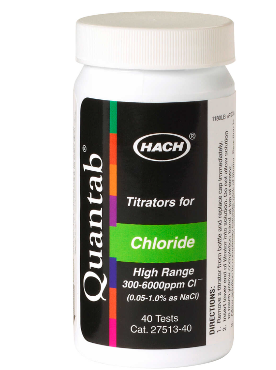 Hach Chloride QuanTab Test Strips, 40 Strips