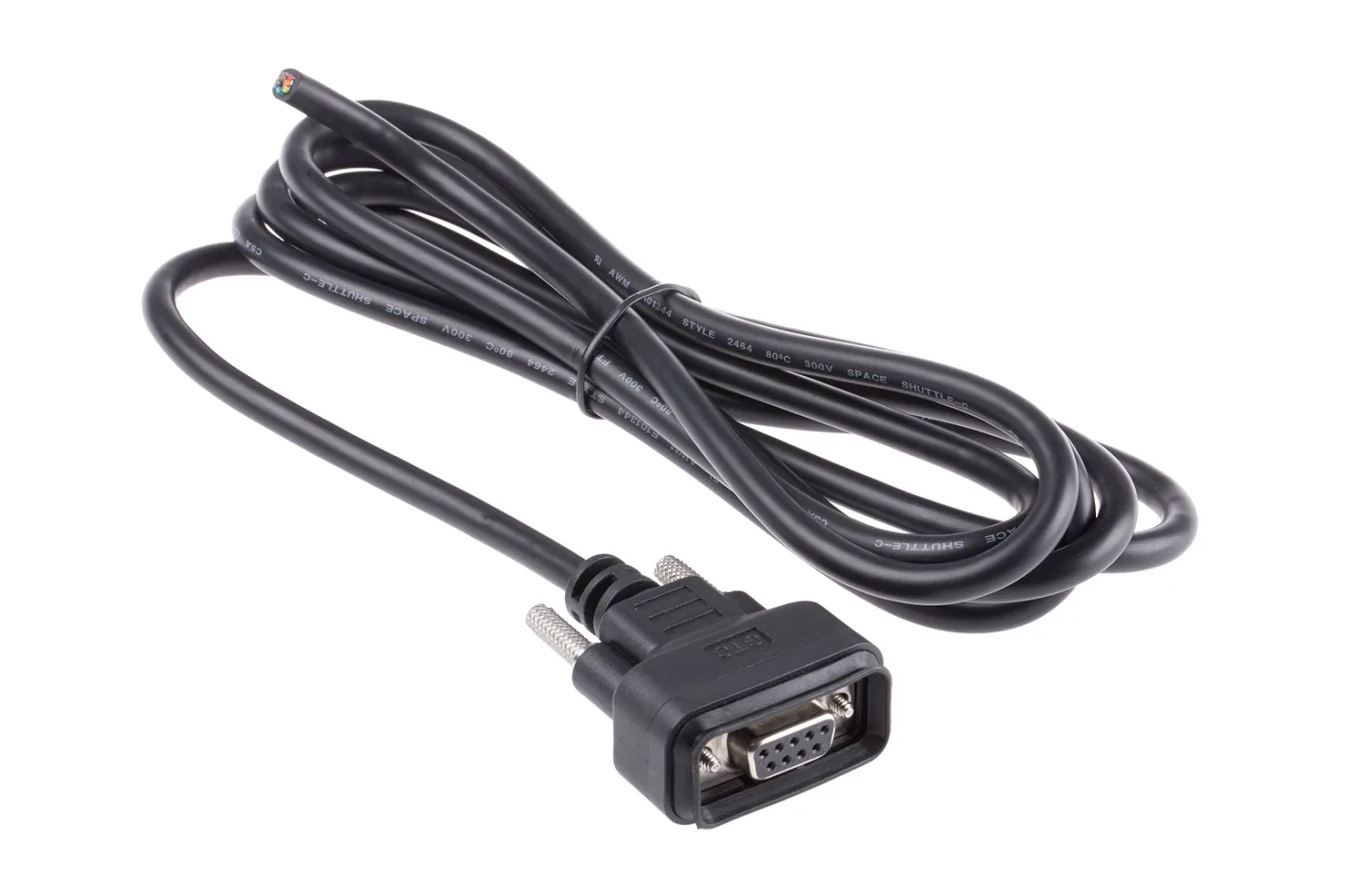 Female 9 Pin D-sub Unterminated Serial Cable, 2m PVC