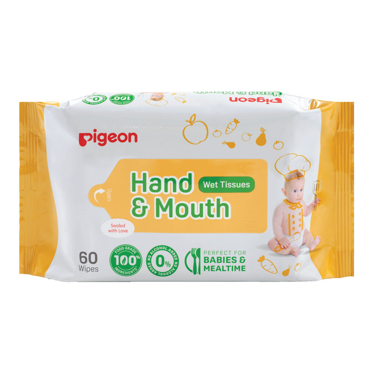 Pigeon Baby Hand & Mouth Wipes 2-in-1 60's