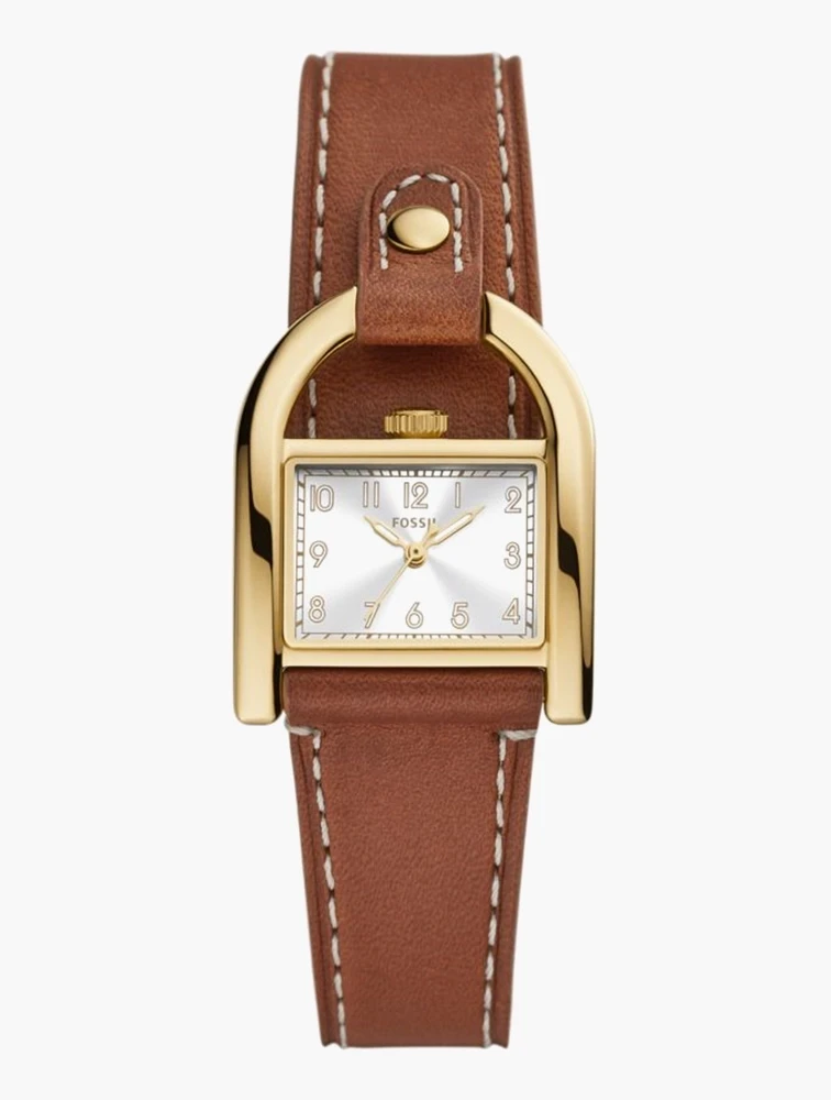 Fossil Brown & Gold Rect/East-West Harwell Watch
