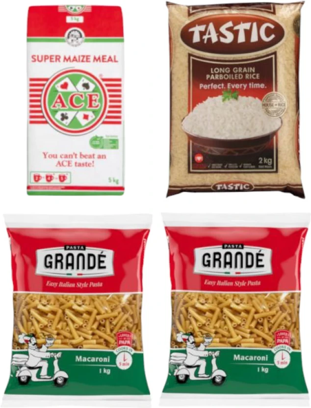 Tastic Rice -Ace super maize meal 5kg-Pasta Grande 1 kg X 2-food for school hostel deals Edible Combo  (4)
