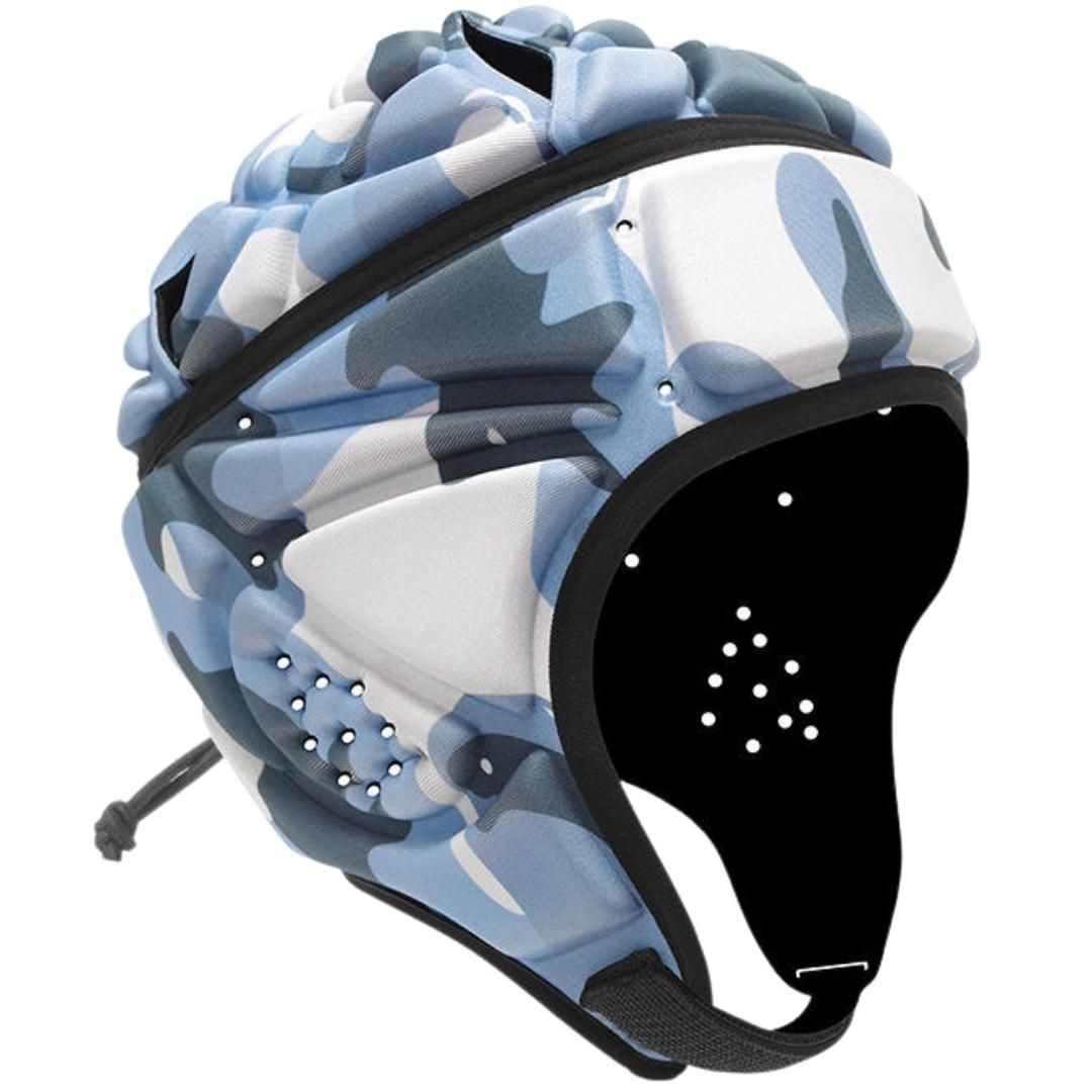 Camouflage Rugby Scrum Cap - Blue and White - Large