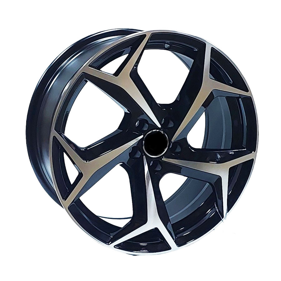 15″ GR152015 4/100 Black Machine Face Alloy Wheels