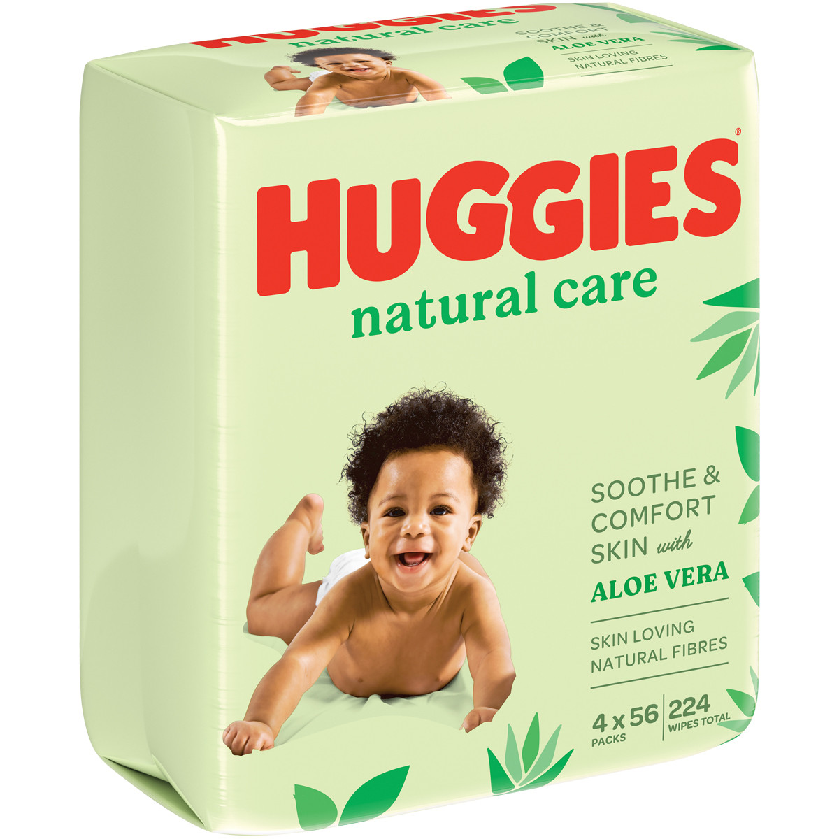 Huggies Baby Wipes 4 X 56's Natural Care