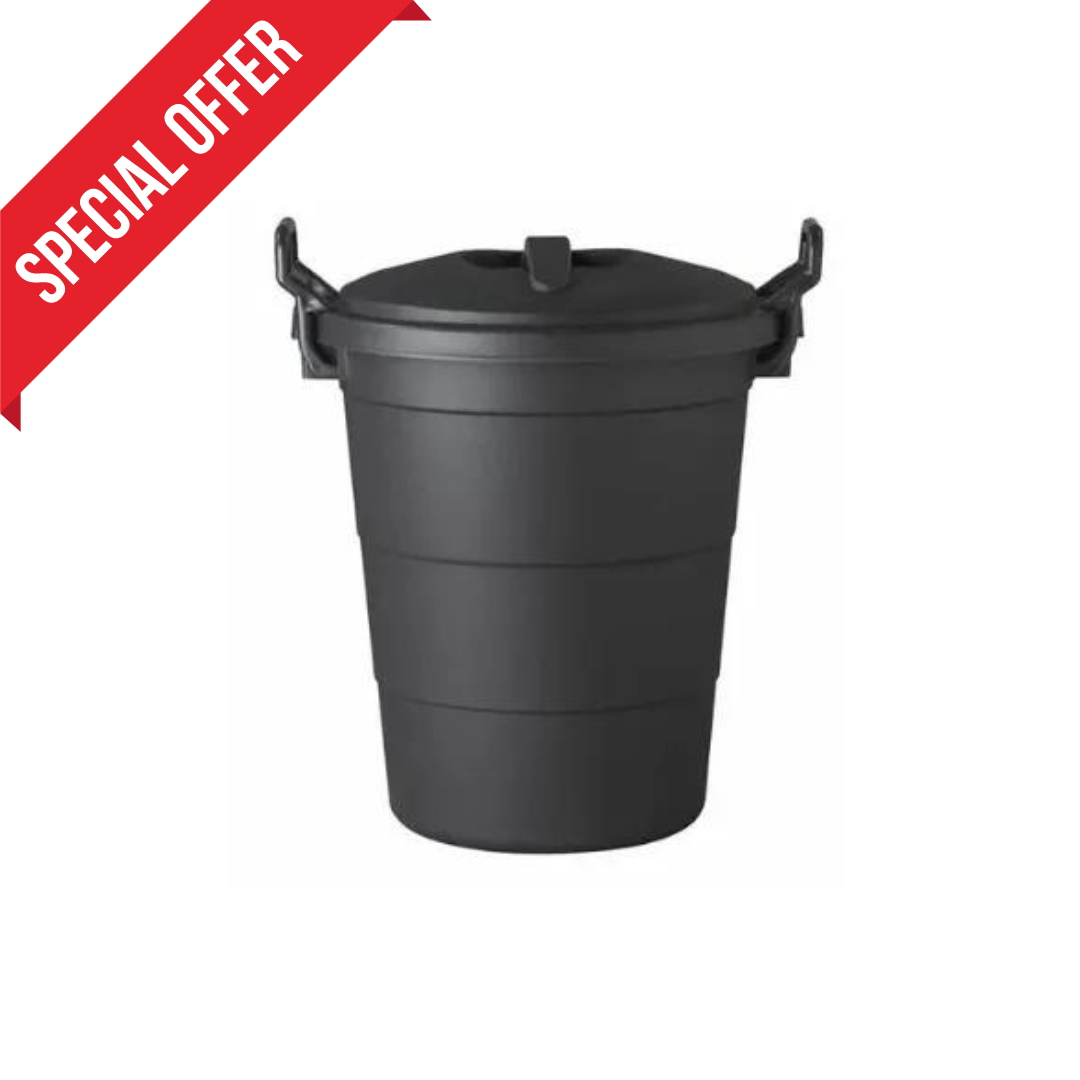 Black Dust Bin 70L