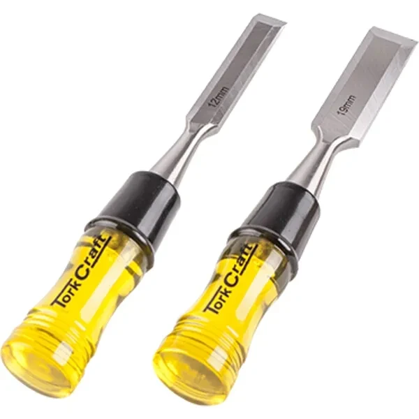 Wood Chisel 100Mm Blade 2Pc 12/19Mm With Pvc Handle