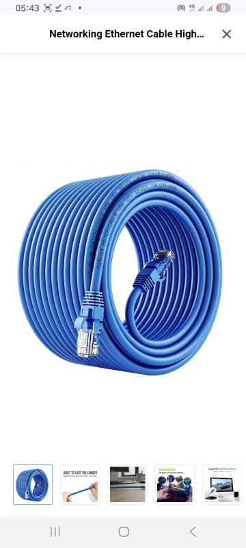 Networking Ethernet Cable High Speed Cat 6E Internet Cable Blue - NESTY