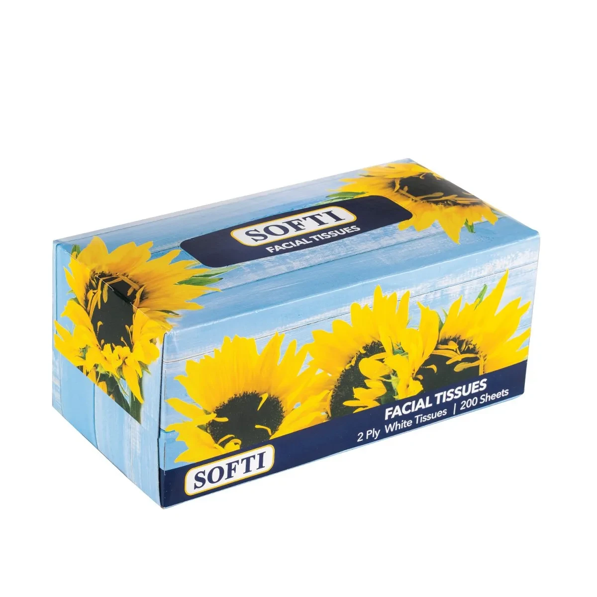 Softi Facial Tissues White 200 Sheets 2 Ply- 4 Pack