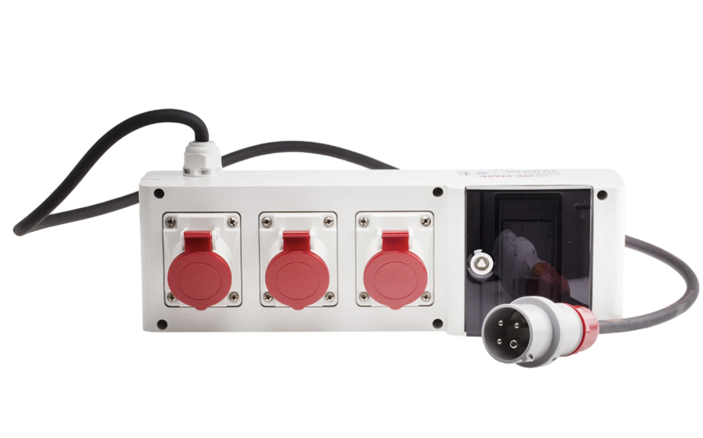 Scame, Block 3 IP44 Red Wall Mount 3P + E RCD Industrial Power Connector Socket, Rated At 16A, 415 V