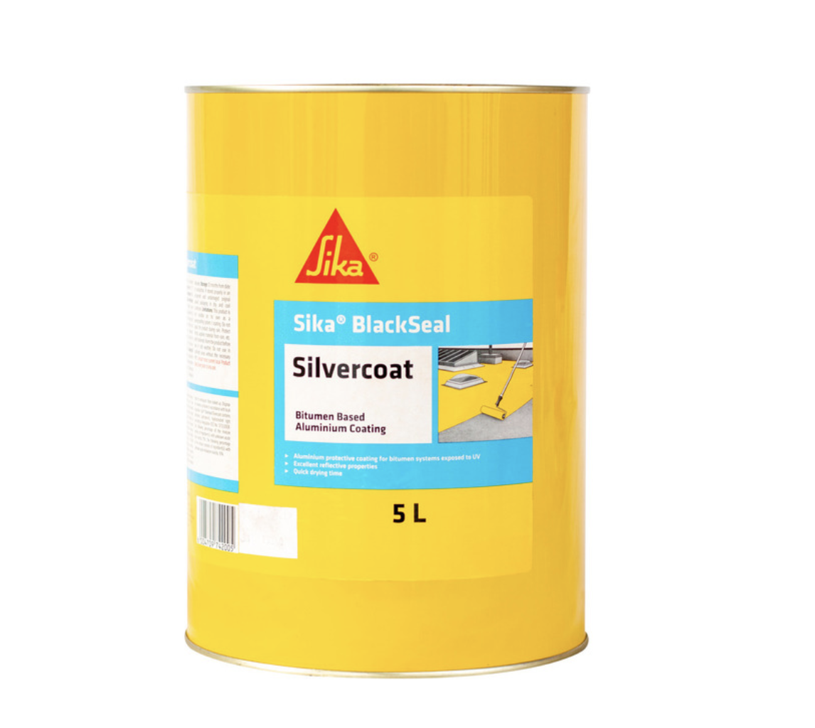 Sika ZL4082 Blackseal Silvercoat Waterproofing Coating Black 5 L