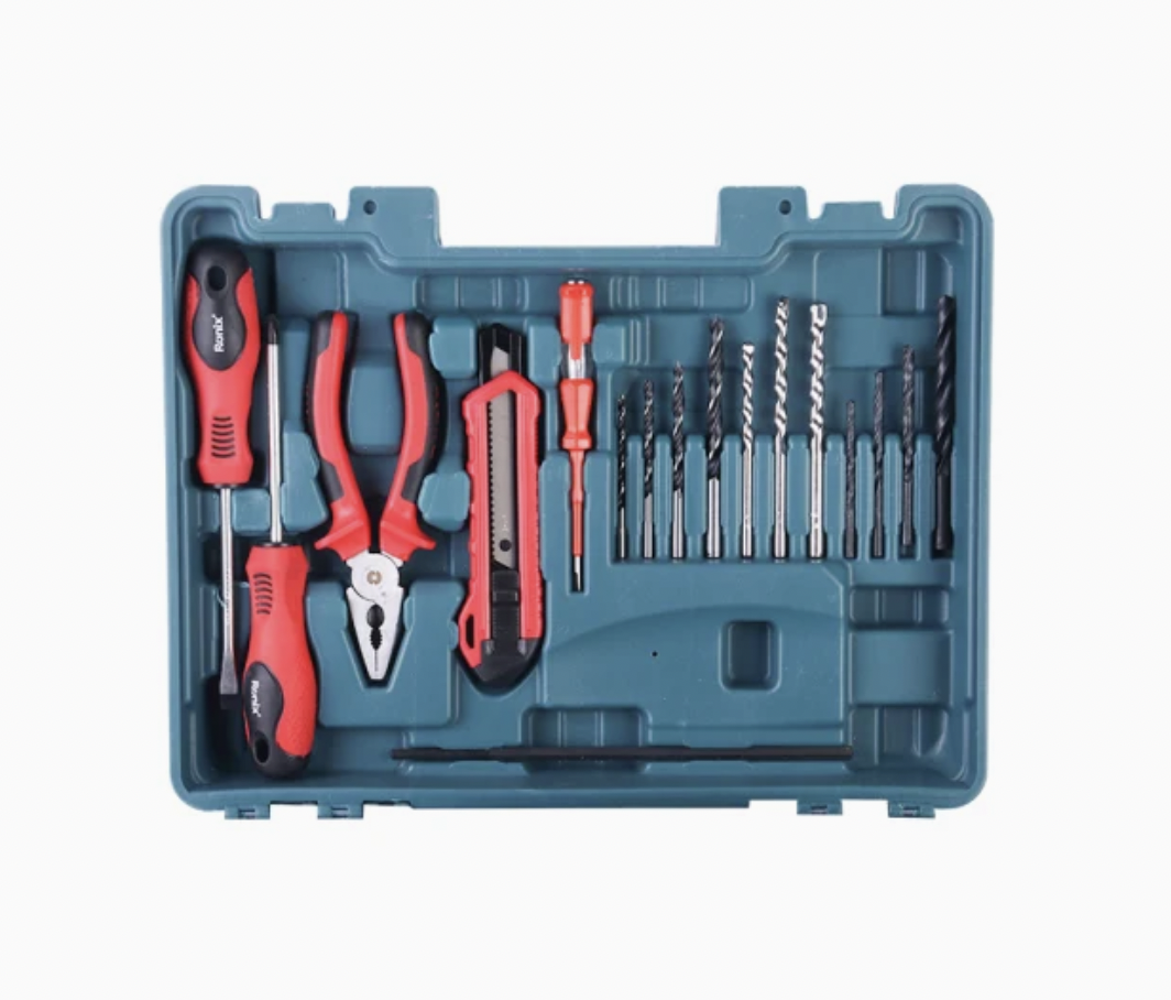 Ronix Model RS-0001 650W 13mm 22PCS Tools Set Electric Impact Drill Kit