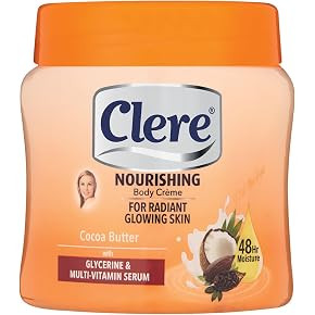 Clere – Nourishing, Body Crème, For Radient & Glowing skin, with Glycerine & Mult-Vitamin serum, 48hr moisture, Cocoa Butter, 300ml