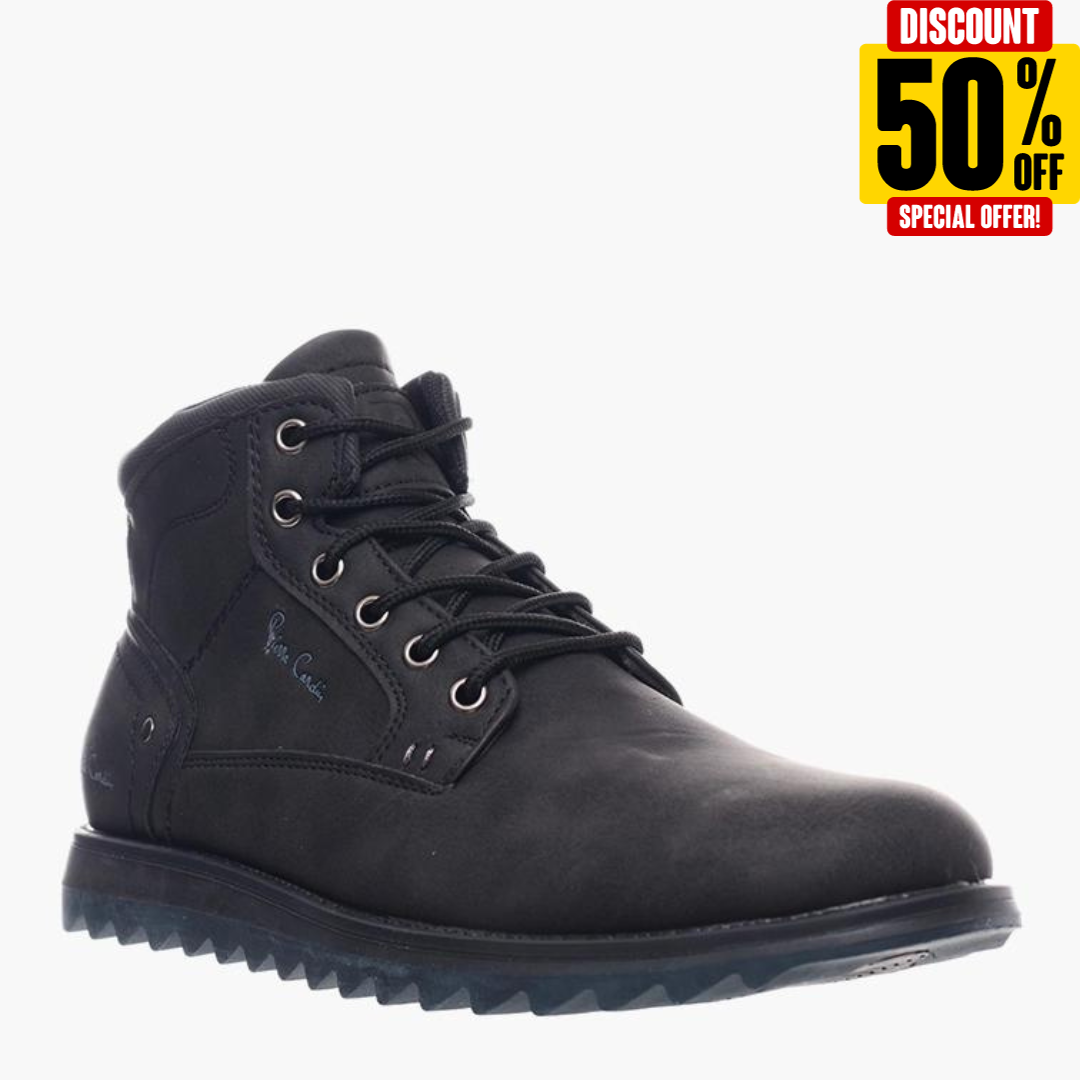 Pierre Cardin Black Lace Up Boots