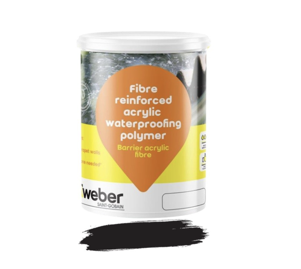 Weber Tylon Barrier Acrylic Fibre Waterproofing Black 5 L