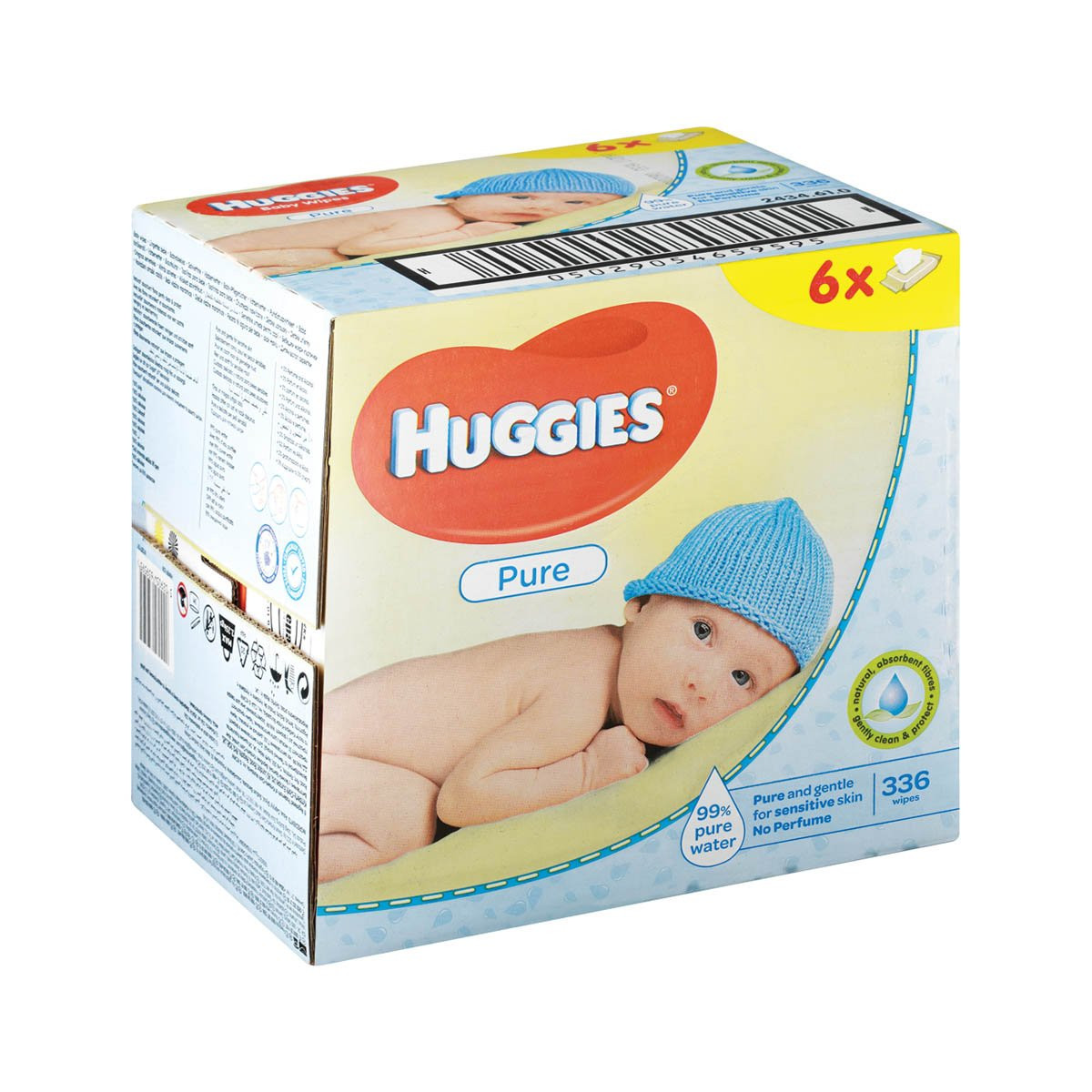 Huggies Baby Wipes 6 X 56's Pure
