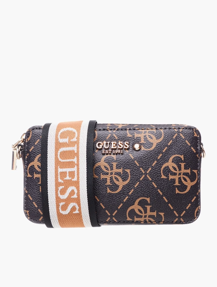 GUESS Brown Logo Rea Quattro G Mini Camera Crossbody