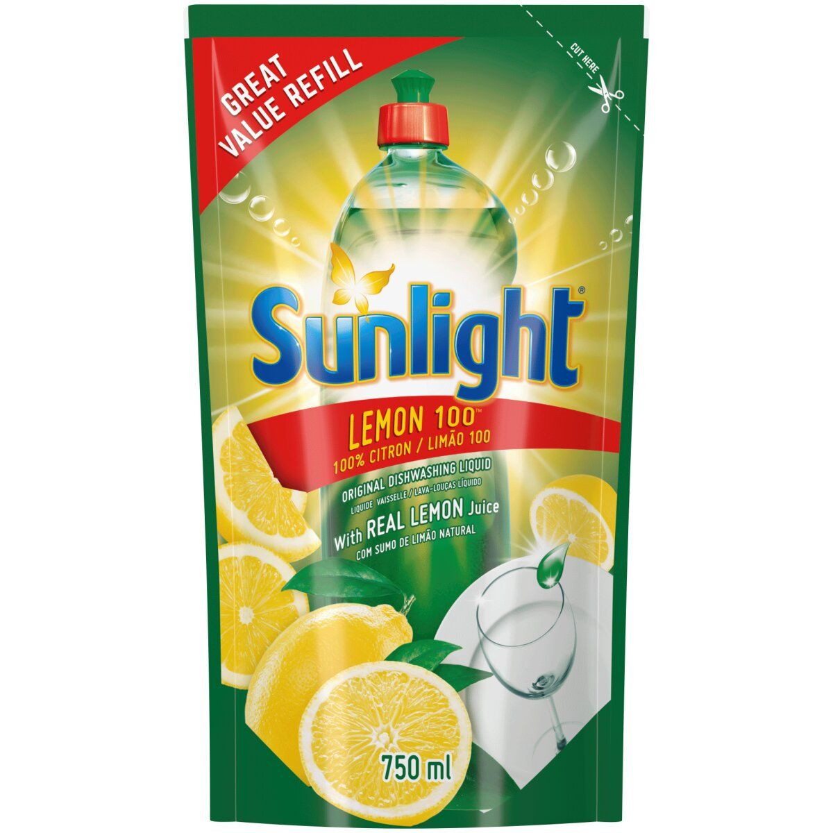 Sunlight Dish Washing Refill Pouch 750ml