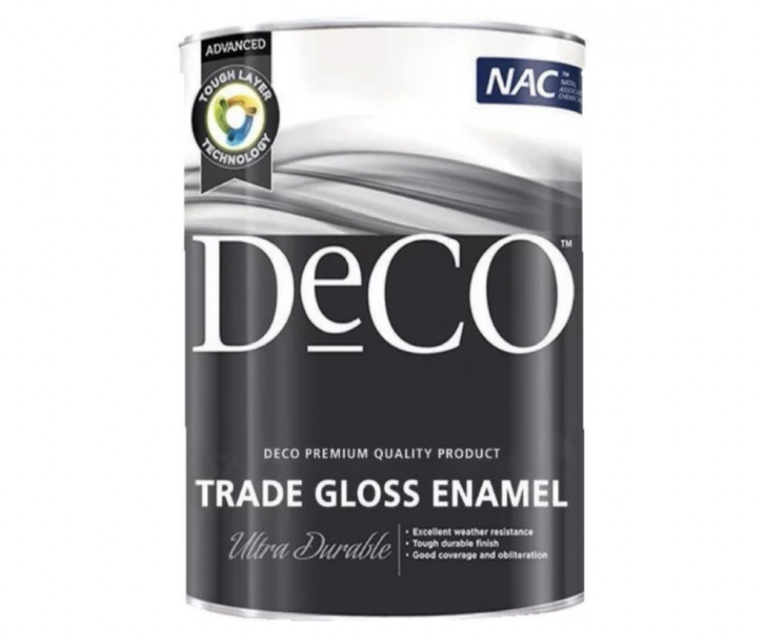Trade Gloss Enamel Interior and Exterior Paint White- 5Litre