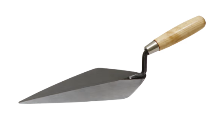TROWEL BRICK 250MM WOOD HDL FB - POINT-NOSED WITH WOODEN HANDLE