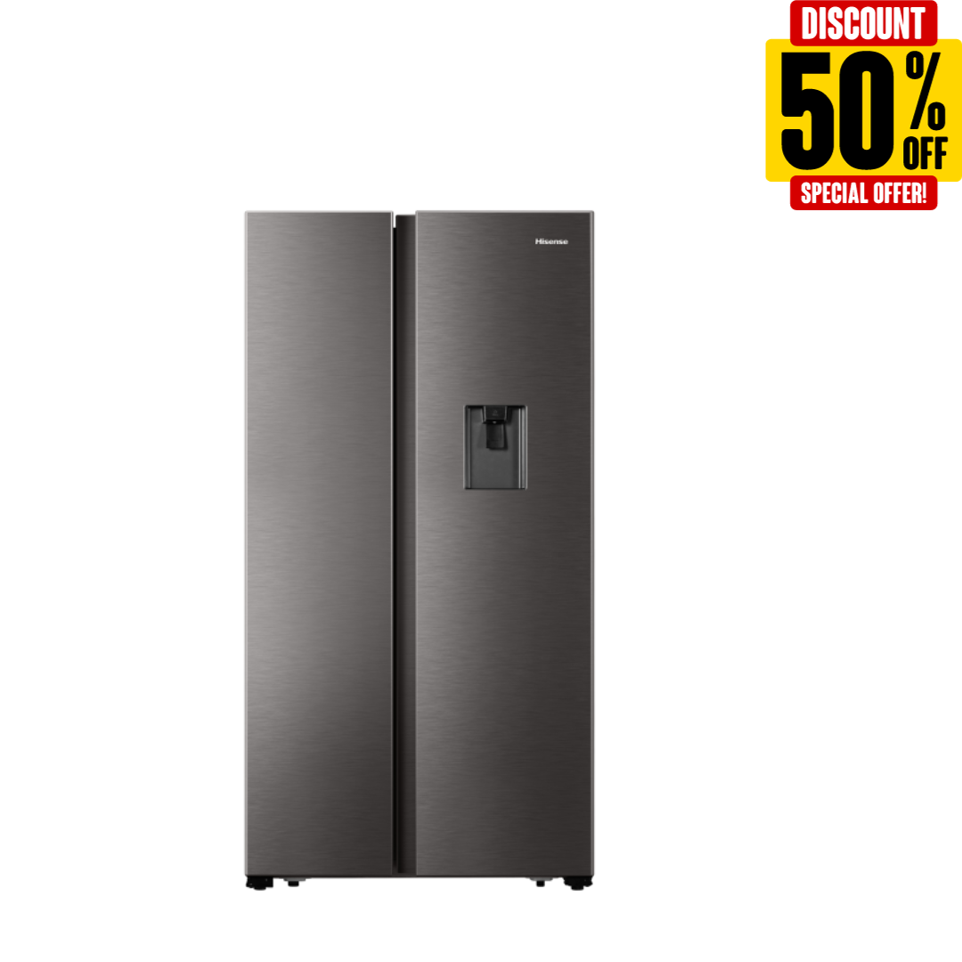Hisense 514L Side By Side Fridge Freezer Inox H670SITWD
