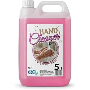 5lt Bulk Liquid Hand Cleaner, Soap Wash, Cleanse Protect Refresh, Pink, 5 Litre