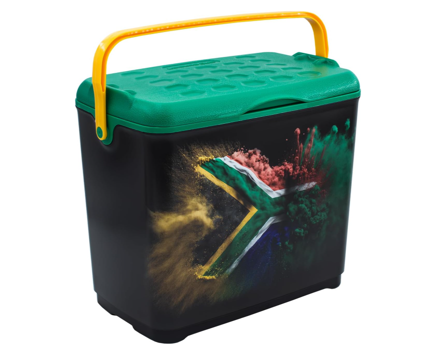 Leisure Quip SA Flag Colour Burst Design Cooler Box, 10 Liter Capacity