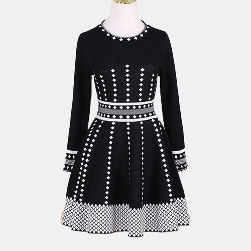 Sparkbiz Fashion Women One Piece Long Knit Dress Black