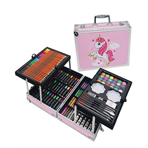 K.I.D.S K.I.D.S-Unicorn Art Set with Aluminum Box for Kids - (145Piece)-Pink