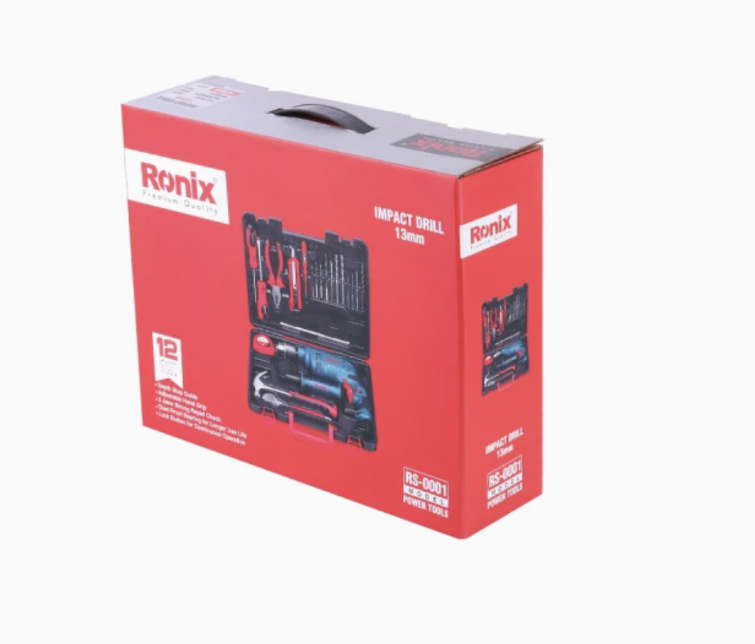 Ronix Model RS-0001 650W 13mm 22PCS Tools Set Electric Impact Drill Kit