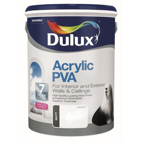 Dulux Acrylic Pva Matt Brilliant White 5l