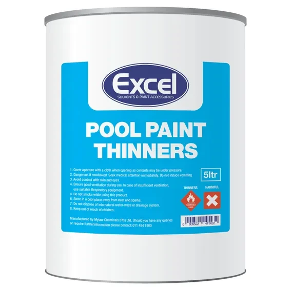 Product Images Main imageClick to view image in fullscreenThinners For Pool Paint Excelsior 5ltr Thinners For Pool Paint Excelsior 5ltr
