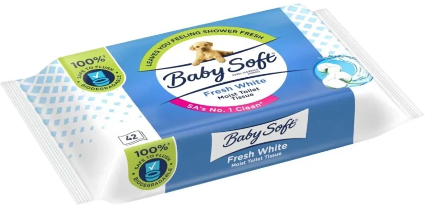 Baby Soft Fresh White Toilet Tissue Wipes  (Pack of 1, 42 Wipes per Pack)