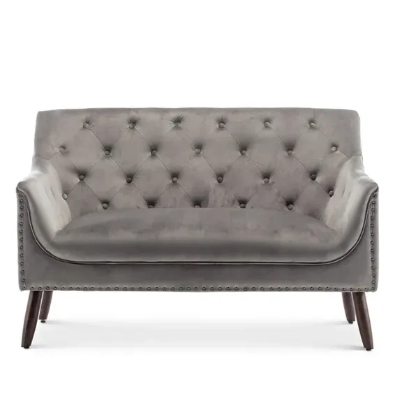 Avery Velvet 2 Seater Sofa - Grey