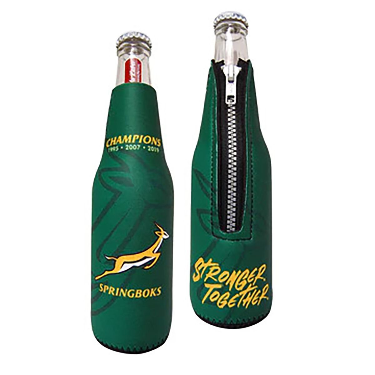 325 ml Springbok Rugby supporter zipped Neoprene Beverage Chillers