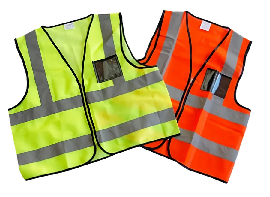 Econo Hi-Viz Reflective Safety Vest c/w Zip & ID Pouch