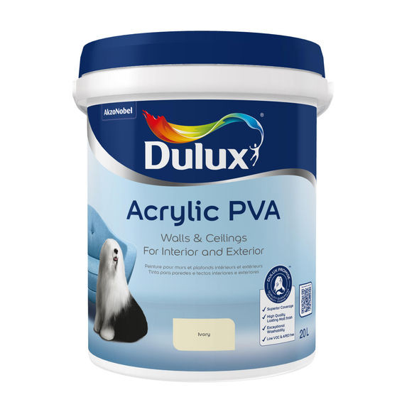 Dulux Acrylic Pva Ivory Matt Wall Paint 20l