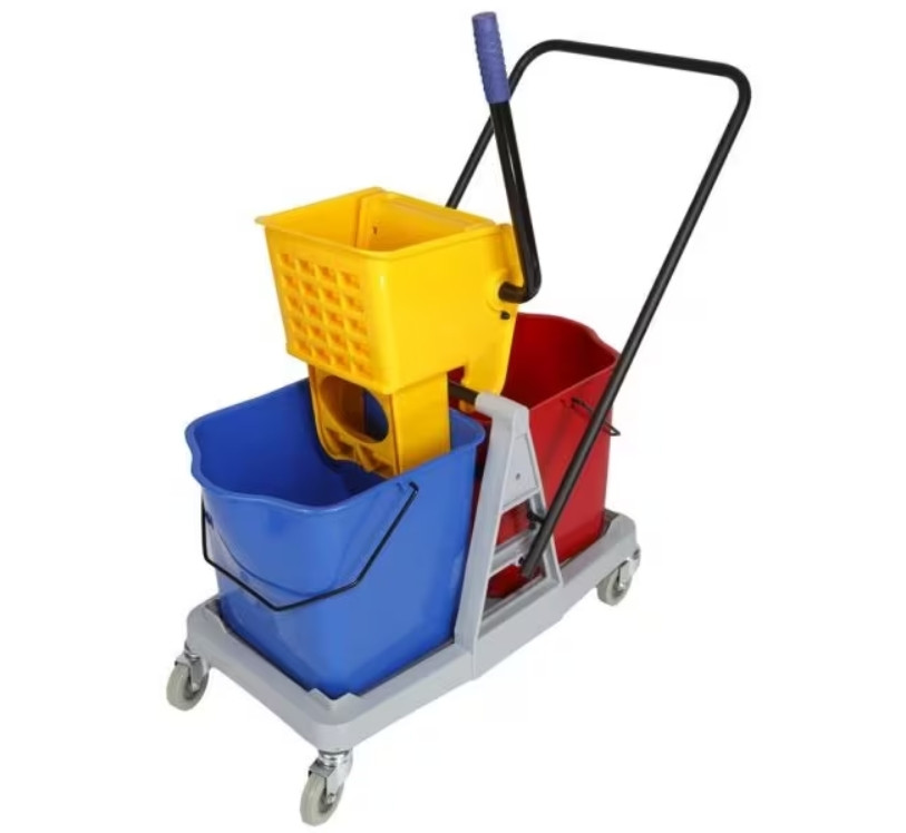 Promop Double Mop Bucket With Wringer - 50lt (2 x 25lt Buckets)