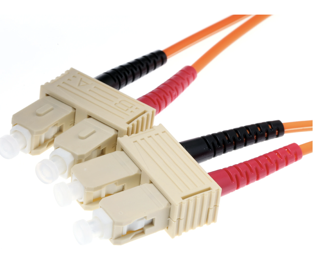 SC to SC Duplex Multi Mode OM2 Fibre Optic Cable, 50/125μm, Orange, 1m