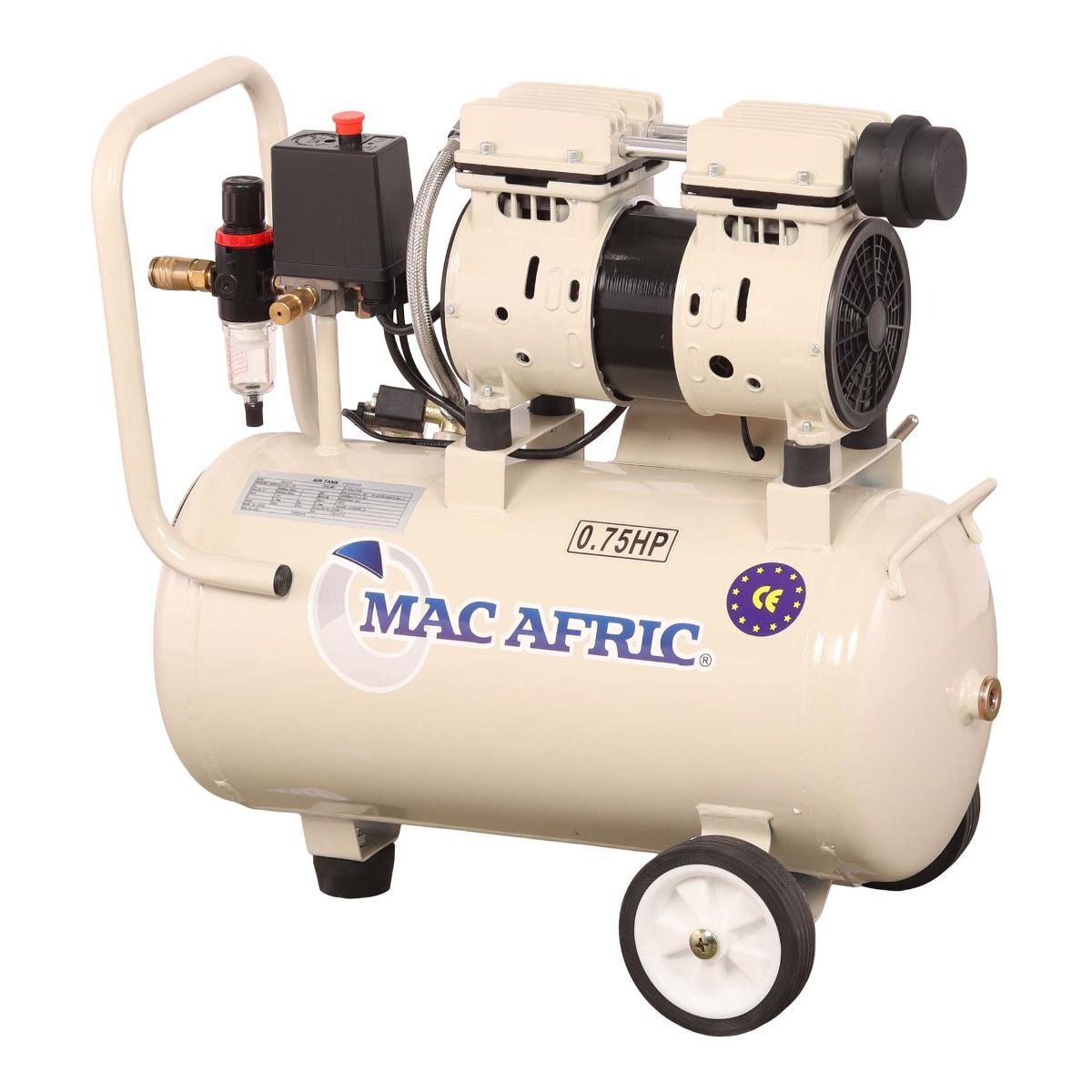 MAC AFRIC 24 Litre Silent Oil Free Compressor 550 W (0.7 HP) 230 V