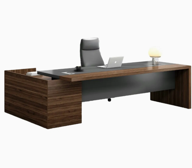Elegant Wooden Panel Leg Director Desk for Office Use