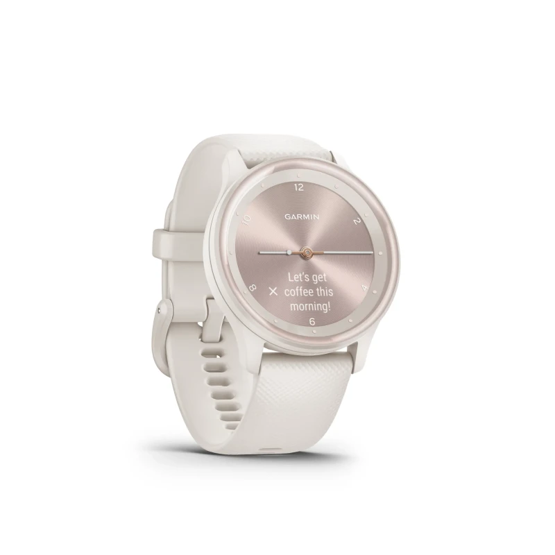 Garmin vívomove® Sport Ivory Case and Silicone Band with Peach Gold Accents
