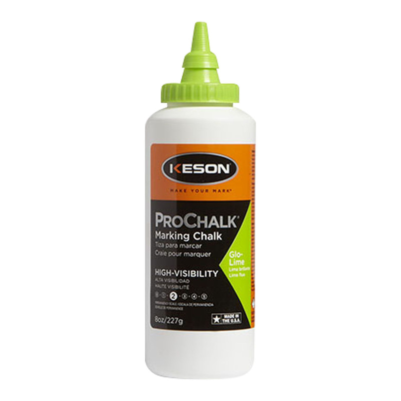 KESON ProChalk Marking Chalk High-Visibility Glo-Lime (227 G)