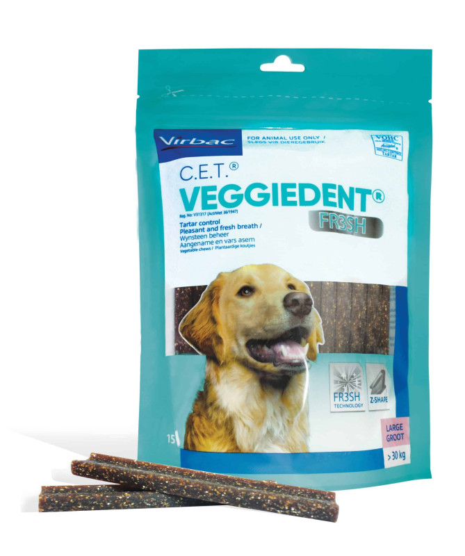 Veggiedent Fresh Dental Chews for Dogs – Large (15)