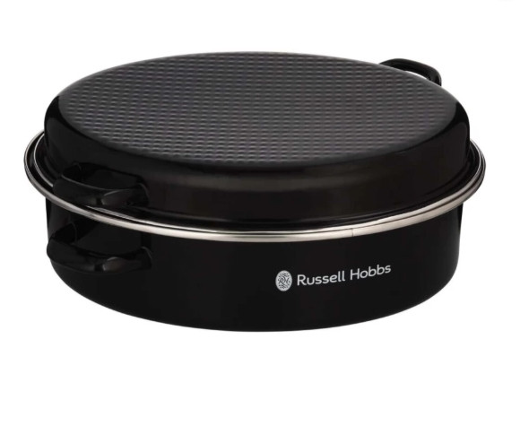 Russell Hobbs Oval Enamel Roaster Wit Lid Tope with Lid 17 L capacity