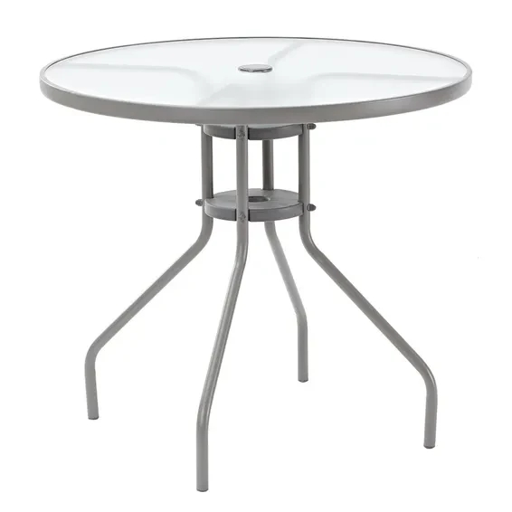 Elia Bistro Table Steel & Glass 80cm Diameter