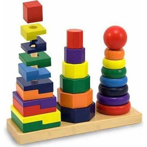 K.I.D.S K.I.D.S-Wooden Geometric Stacker Toddler Toy