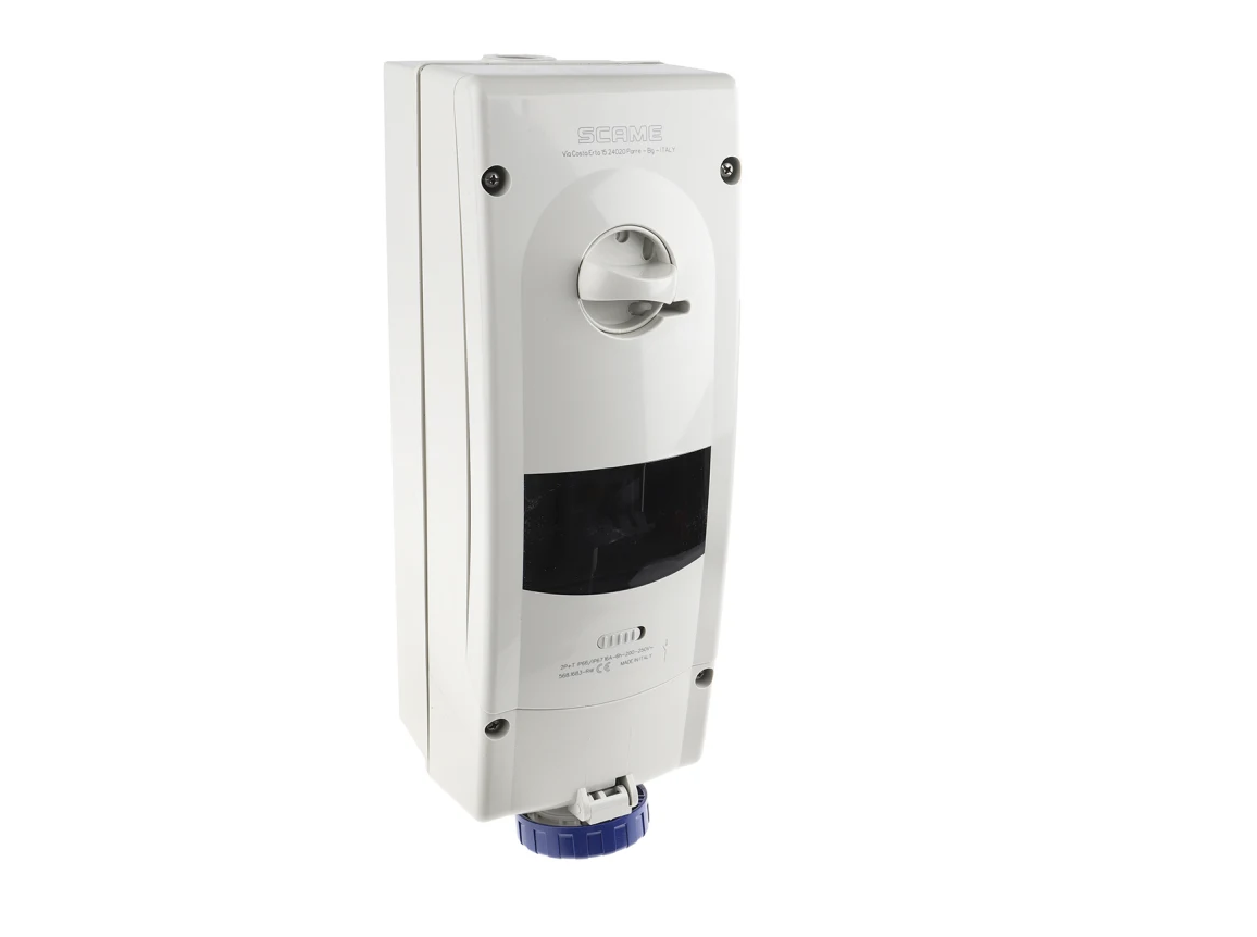 Scame, ADVANCE 2 IP67 Blue Wall Mount 2P + E RCD Industrial Power Connector Socket, Rated At 16A, 230 V